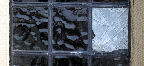 Broken windows: then as now, provision had to be made for damage to vulnerable elements of the building.